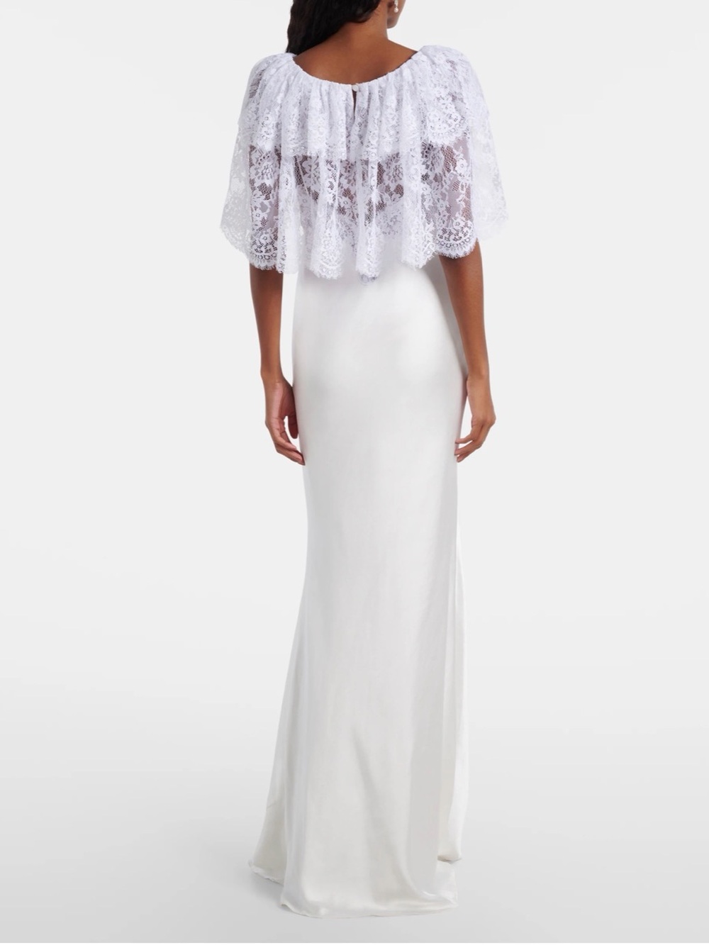 Self Portrait Lace Trimmed Satin Gown - Picture 2 of 4